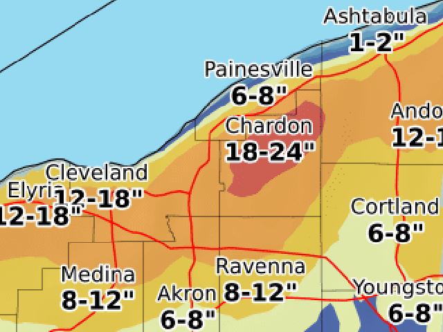 Cleveland Ohio Weather Snow Removal Forecast on 11/30/20