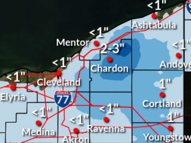 Cleveland Ohio Weather Snow Removal Forecast on 1/3/24