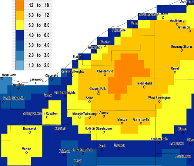 Northeast Ohio Weather Snow Event for 11/11-13/19