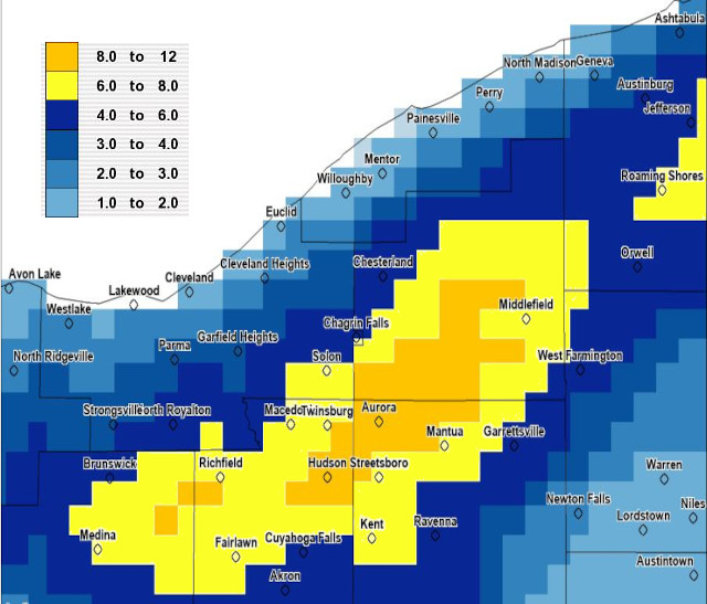 Cleveland Ohio Weather Snow Removal Forecast on 12/19/23