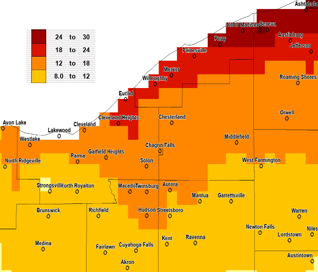 Northeast Ohio Weather Snow Event for 12/24-16/20